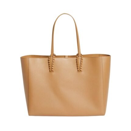 Elegant Beige Leather Tote Bag For Everyday Style